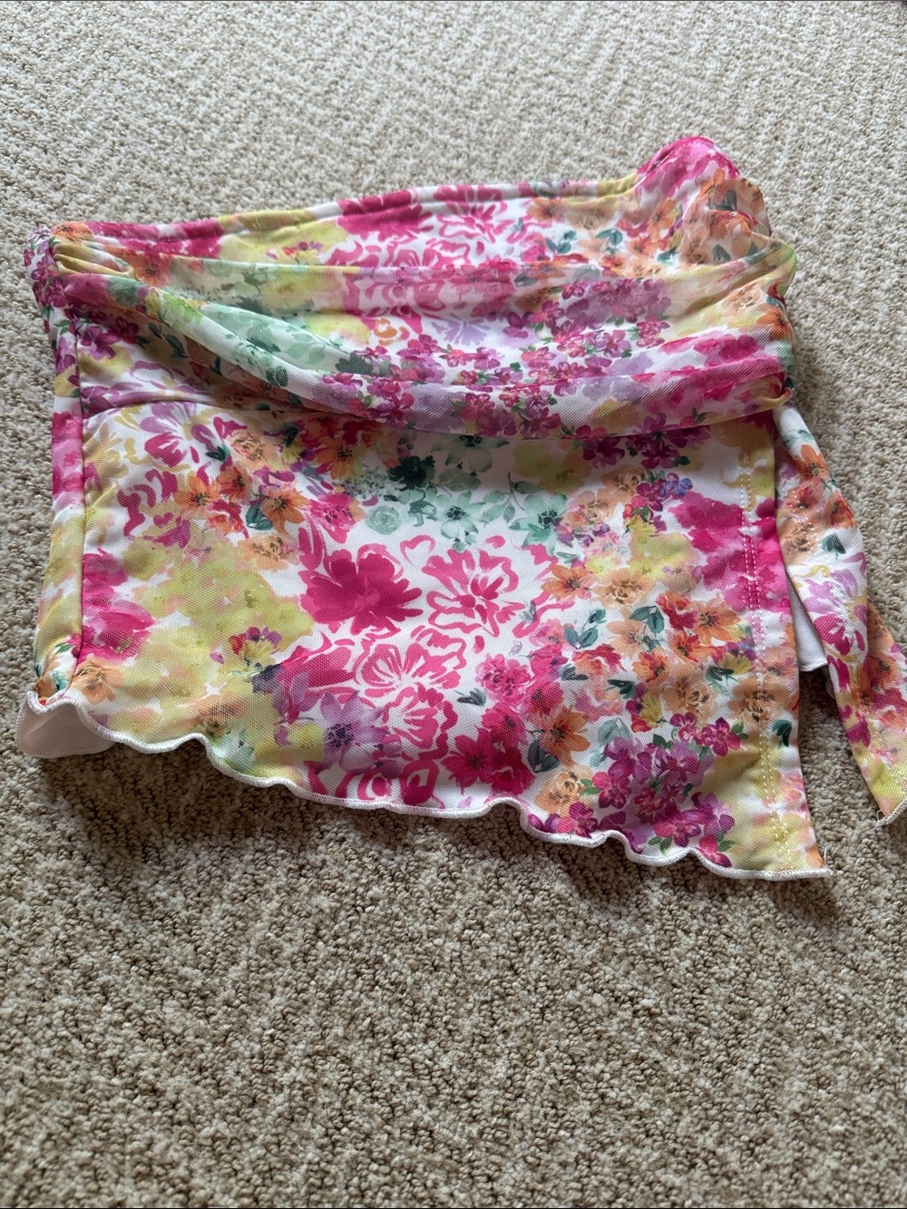 SHEIN Pink Multi Floral Tube Top